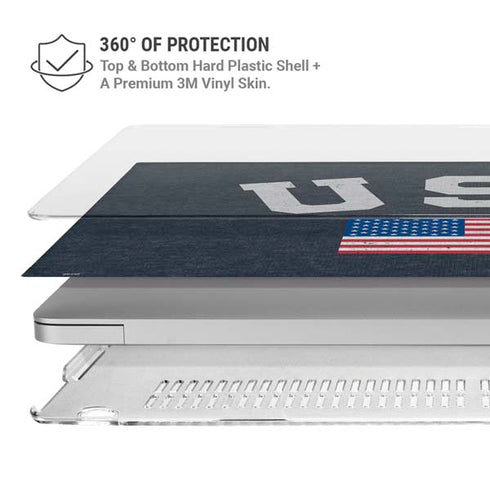 USA with American Flag MacBook Air 15in (2023-2025) Case plus Skin